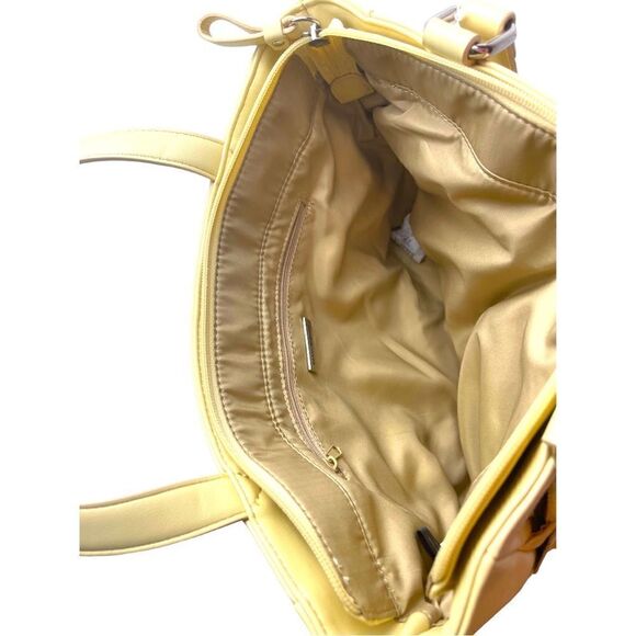 NWT GIANI BERNINI Nappa Classic Leather Tote yellow - Picture 4 of 4